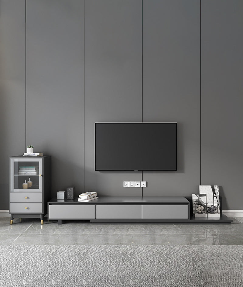 【テレビボード】伸缩式のテレビボード 海外風 グレー 伸縮式 200~350*40*35