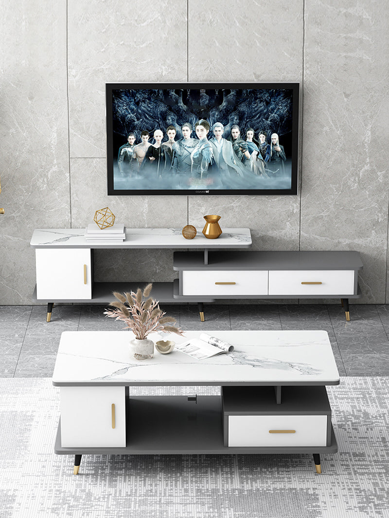 【ローテーブル】贅沢感 選べる3色 ホワイトマーブル模様 120*60*45 ☆100日間返品交換保証制度