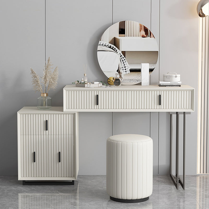 【ドレッサー】モランディ風 選べる3色 テーブル 収納棚 椅子 ミラー ホワイト 100日間返品交換保証制度