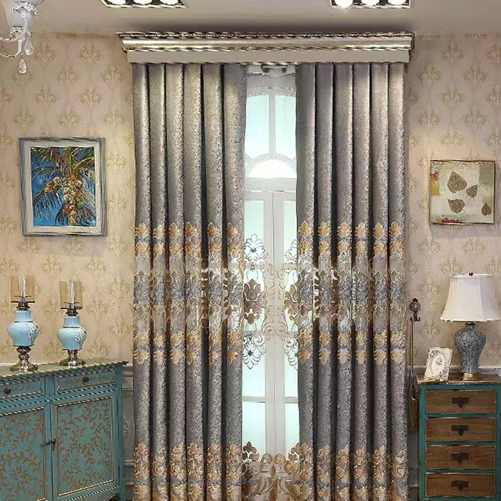 【レース+ドレープセットカーテン】ヨーロッパ風 高級感 2色選べる