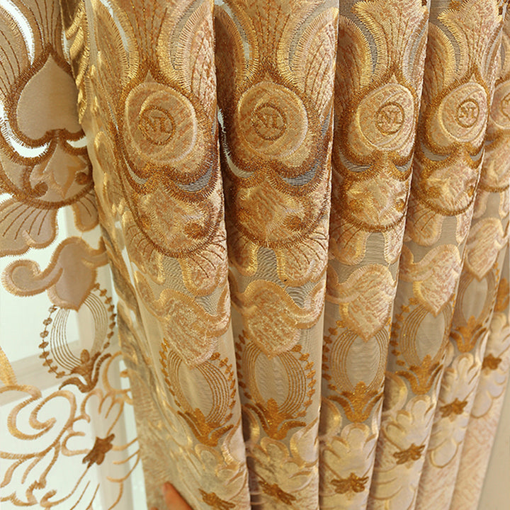 【レース+ドレープセットカーテン】ヨーロッパ風 高級感 2色選べる