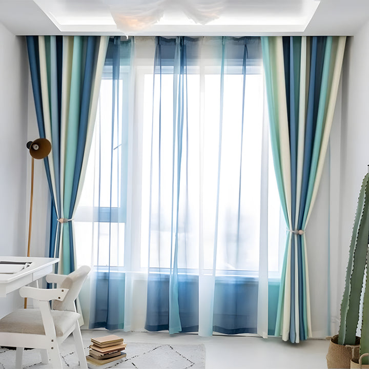 【レース+ドレープセットカーテン】シンプルデザイン 選べる12色 おしゃれ