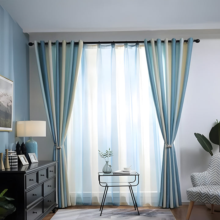 【レース+ドレープセットカーテン】シンプルデザイン 選べる12色 おしゃれ