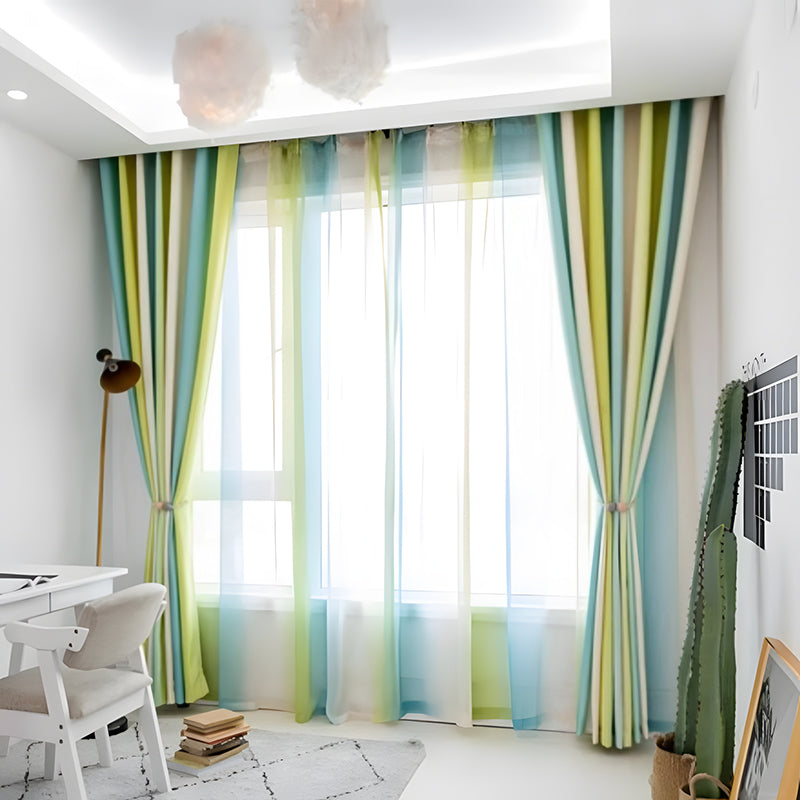 【レース+ドレープセットカーテン】シンプルデザイン 選べる12色 おしゃれ