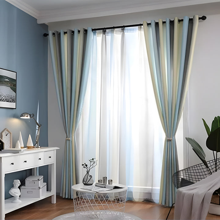 【レース+ドレープセットカーテン】シンプルデザイン 選べる12色 おしゃれ