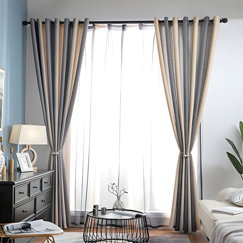 【レース+ドレープセットカーテン】シンプルデザイン 選べる12色 おしゃれ