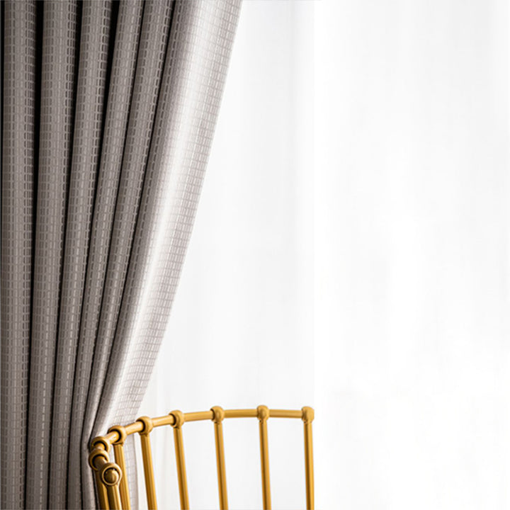 【ドレープカーテン】格子模様 シンプル 選べる2タイプ