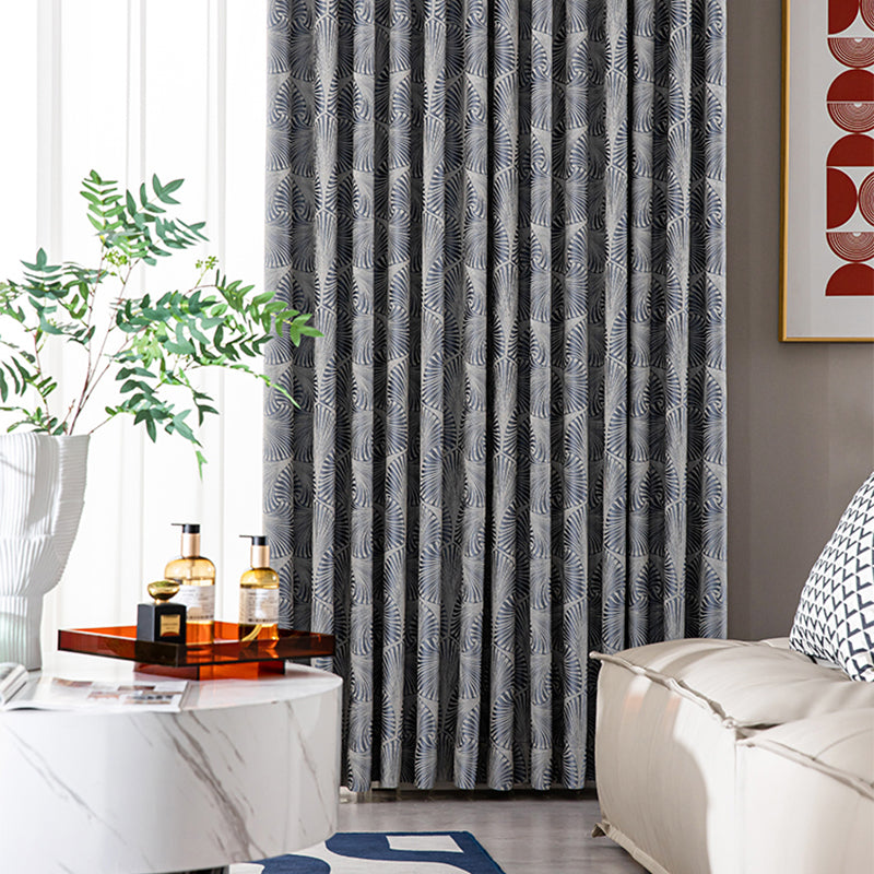 【ドレープカーテン】高級感 葉っぱ柄 選べる3タイプ