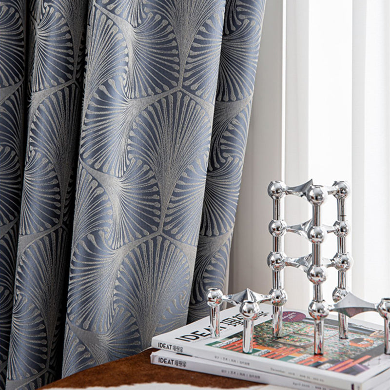 【ドレープカーテン】高級感 葉っぱ柄 選べる3タイプ