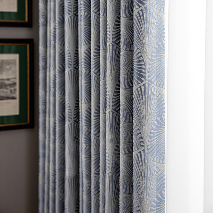 【ドレープカーテン】高級感 葉っぱ柄 選べる3タイプ