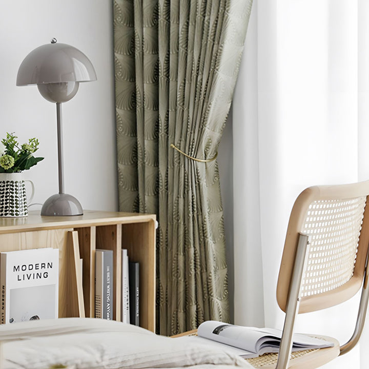 【ドレープカーテン】高級感 葉っぱ柄 選べる3タイプ