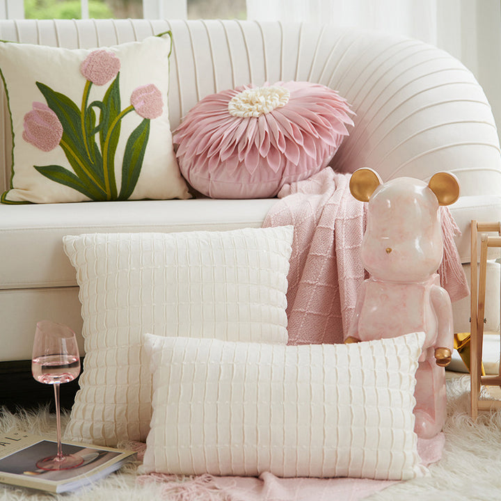 【クッション】自然風 チューリップ柄