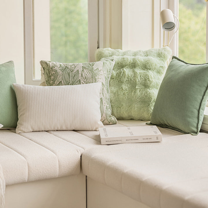 【クッション】抹茶色感 自然風