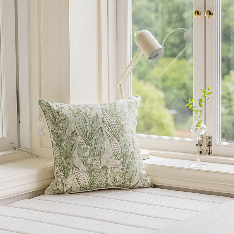 【クッション】抹茶色感 自然風