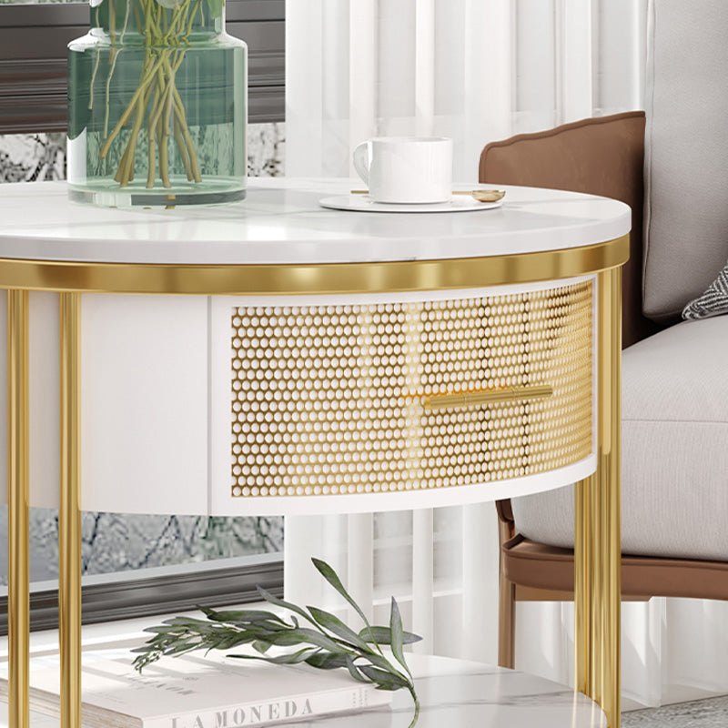 【サイドテーブル】高級感マーブル模様 選べる3色 引き出しの細部画像 安心の100日間返品交換保証