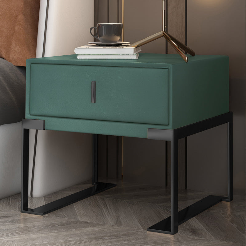 【ナイトテーブル】ベッドサイドテーブル デザイン性 選べる12色 グリーン 脚色ブラック 52*40*48 安心の100日間返品交換保証