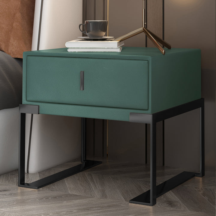 【ナイトテーブル】ベッドサイドテーブル デザイン性 選べる12色 グリーン 脚色ブラック 52*40*48 安心の100日間返品交換保証