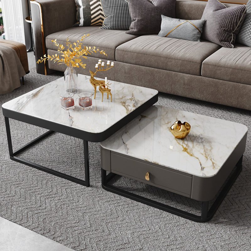 【ローテーブル】イタリア風ライト付き四方型 パリスタイル 脚色ブラック 100日間返品交換保証制度