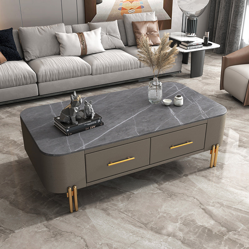 【ローテーブル】マーブル天板 大人なモダンインテリア グレー 天板色薄いグレー 100日間返品交換保証制度