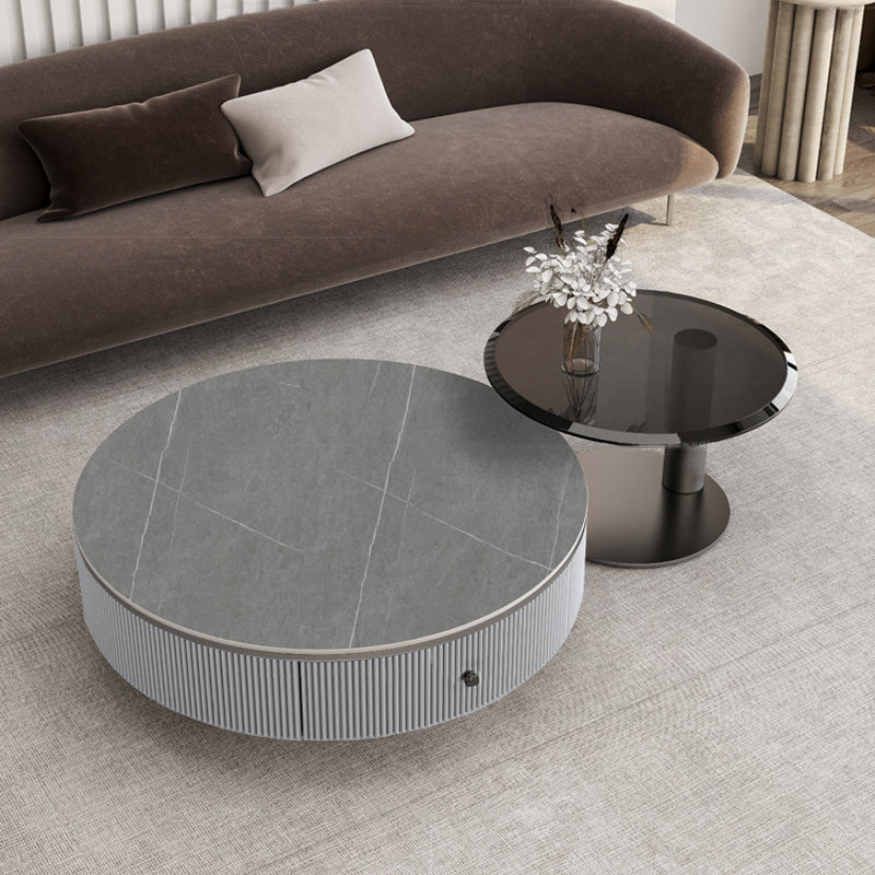 【ローテーブル】高級感 マーブル柄 イタリア風 グレー系ホワイト 100日間返品交換保証制度