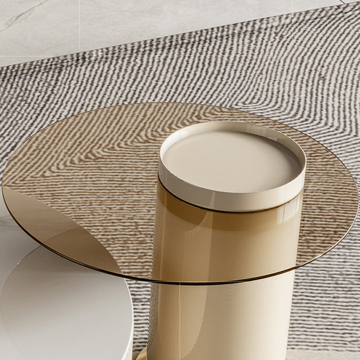 【ローテーブル】リゾート風 テーブルセット 強化ガラスサイドテーブルの細部画像 100日間返品交換保証制度