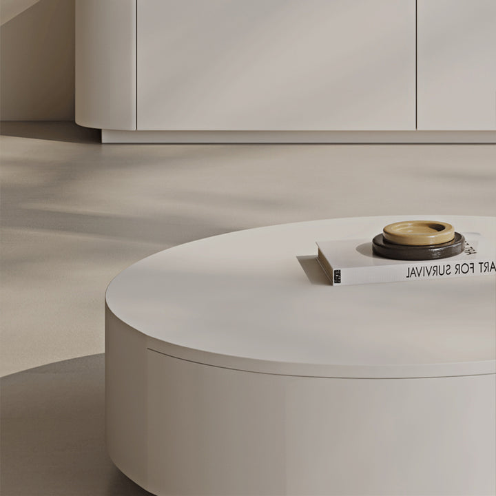 【ローテーブル】クリーム風 角丸テーブルセット