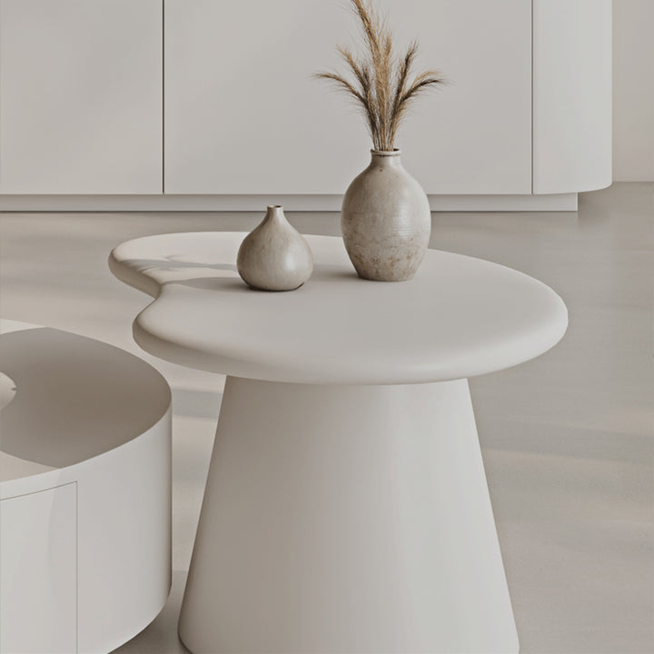 【ローテーブル】クリーム風 角丸テーブルセット