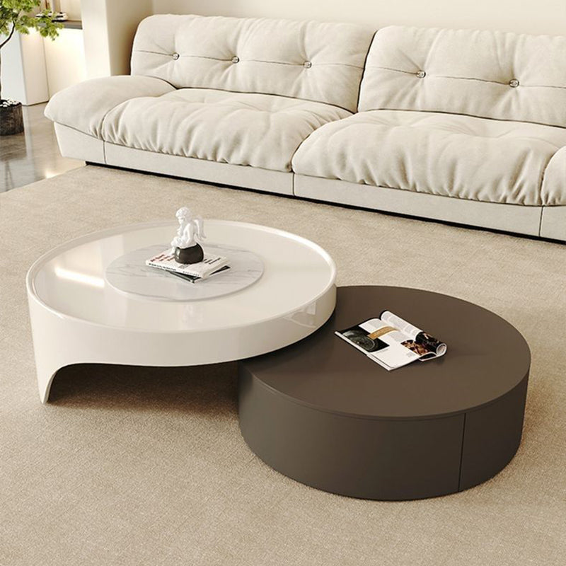 【ローテーブル】クリーム色感 フランス風 伸縮式 テーブルセット