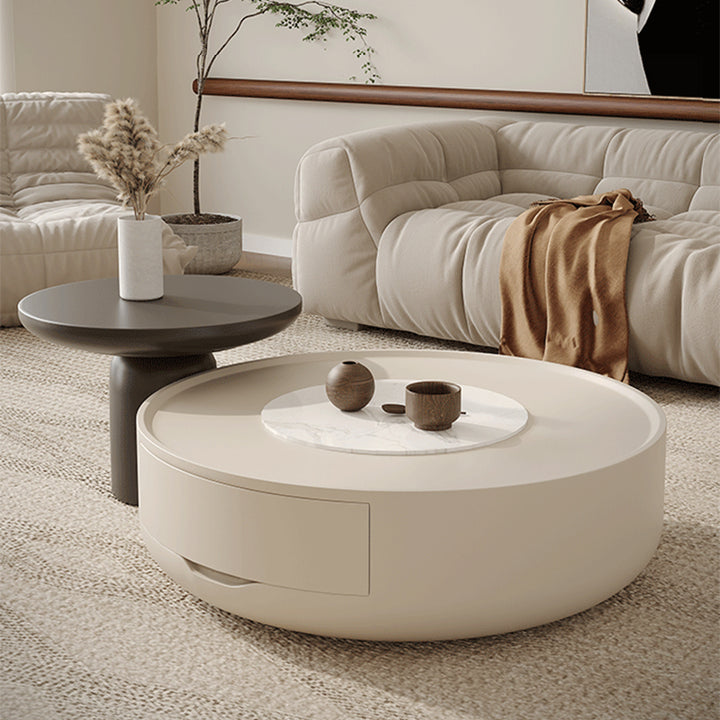 【ローテーブル】クリーム風 シンプルモダン テーブルセット