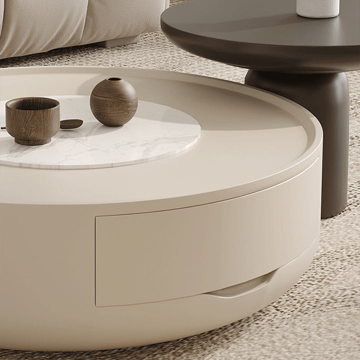 【ローテーブル】クリーム風 シンプルモダン テーブルセット