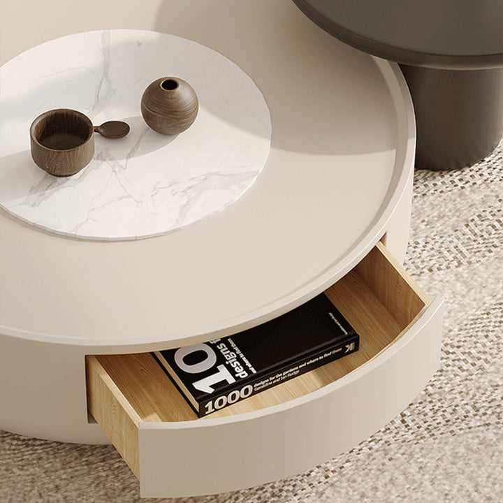 【ローテーブル】クリーム風 シンプルモダン テーブルセット