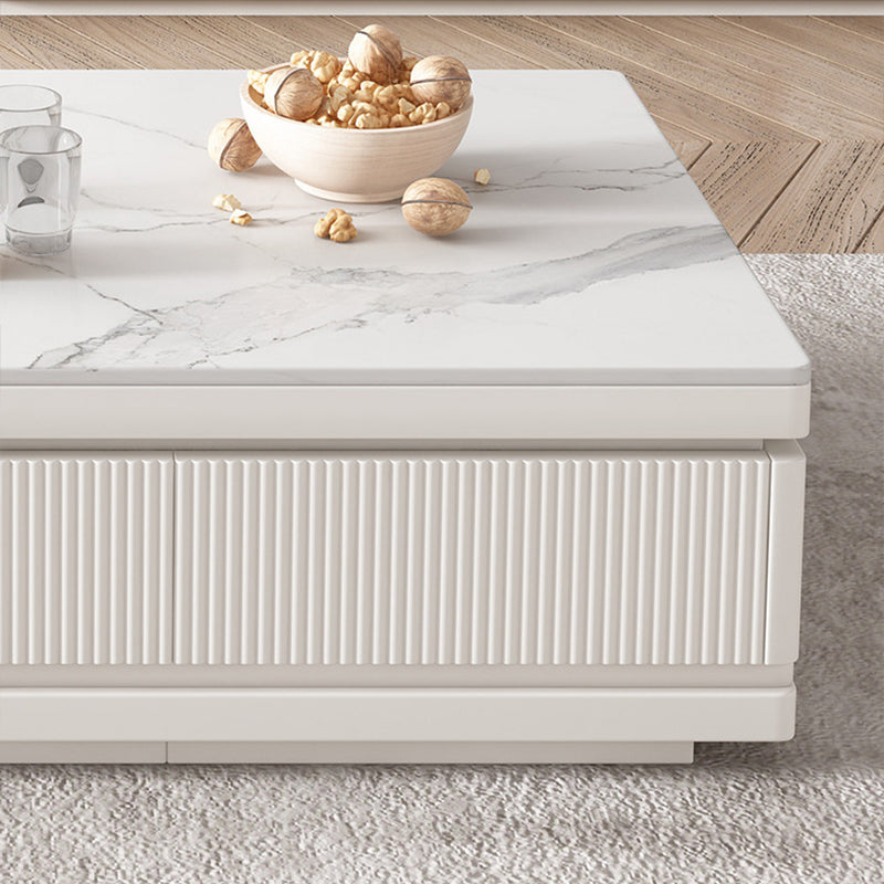 【ローテーブル】モダン クリーム風  伸縮式