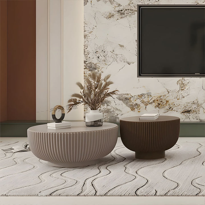 【ローテーブル】クリーム風 エクリュウェーブ