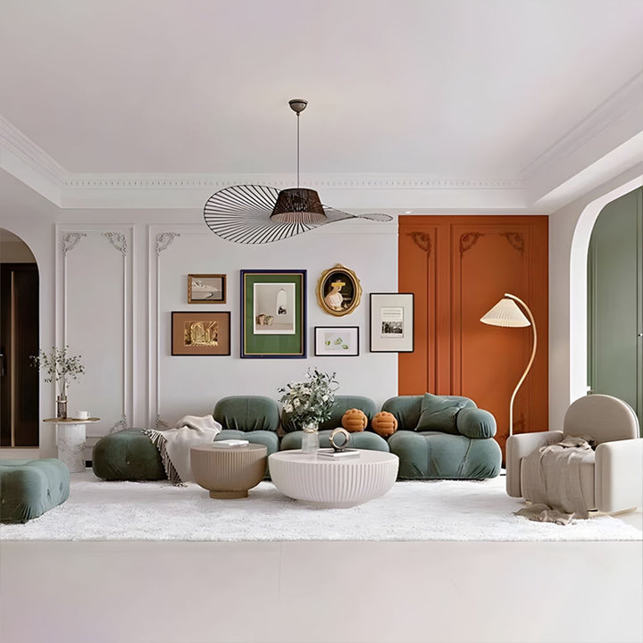 【ローテーブル】クリーム風 エクリュウェーブ