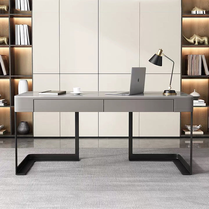 【ワークデスク】テーブル マーブル柄 グレー テーブル