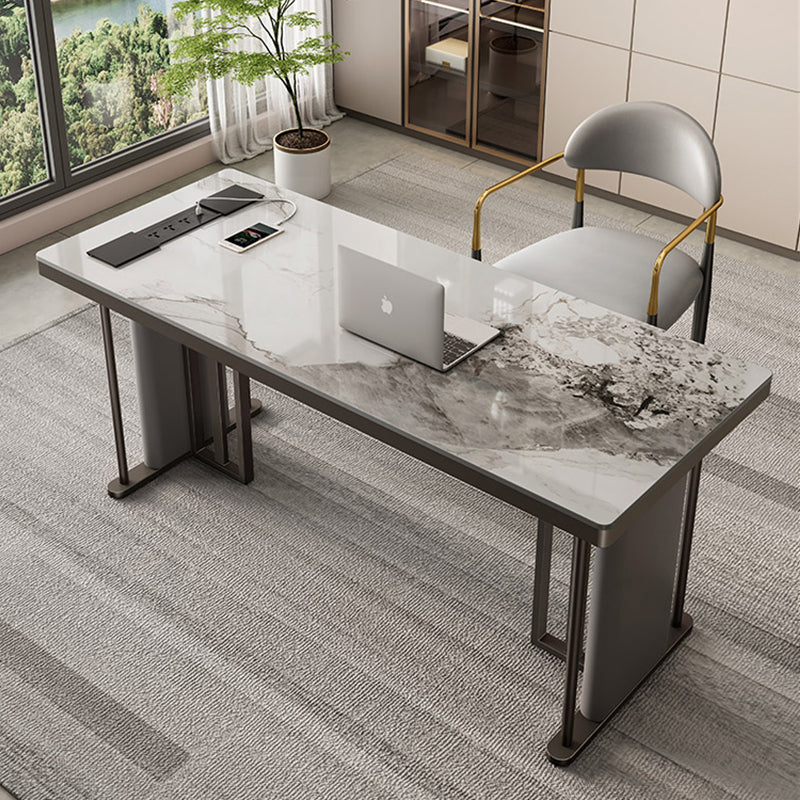 【デスク】テーブル 高級感 モダンなデスク デスク+椅子 グレー