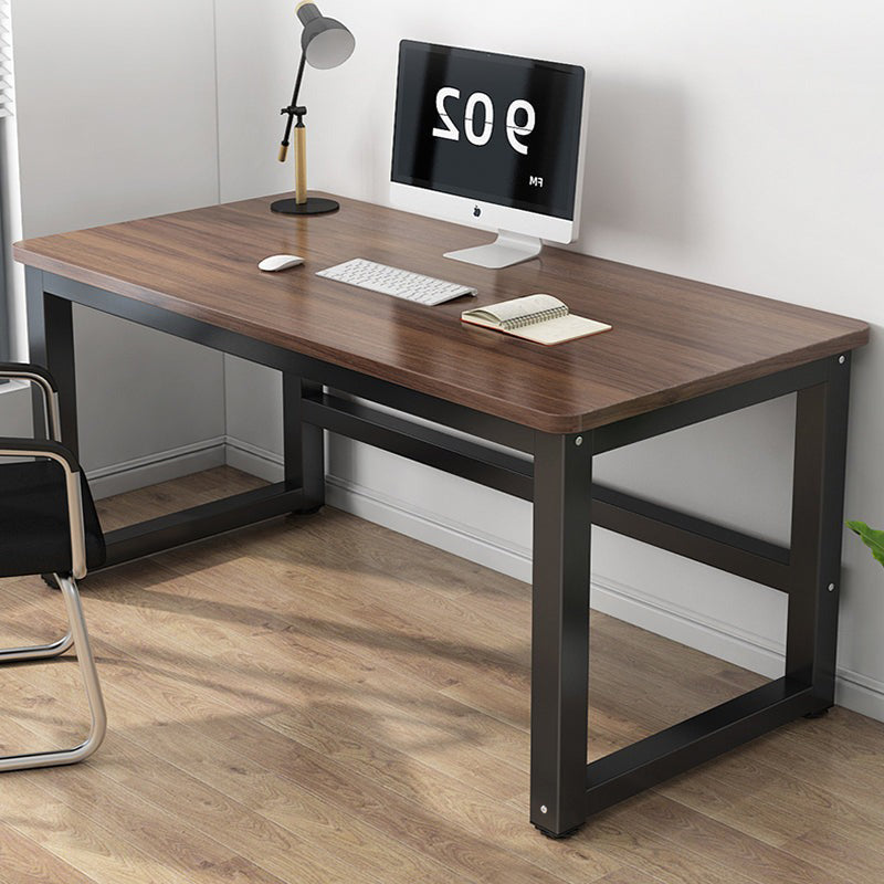 【デスク】テーブル おしゃれ シンプルなデスク 腿部ブロック 天板色ブラウン