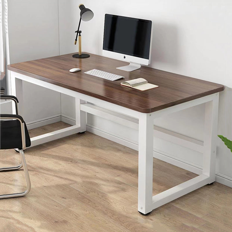 【デスク】テーブル おしゃれ シンプルなデスク 腿部ホワイト 天板色ブラウン