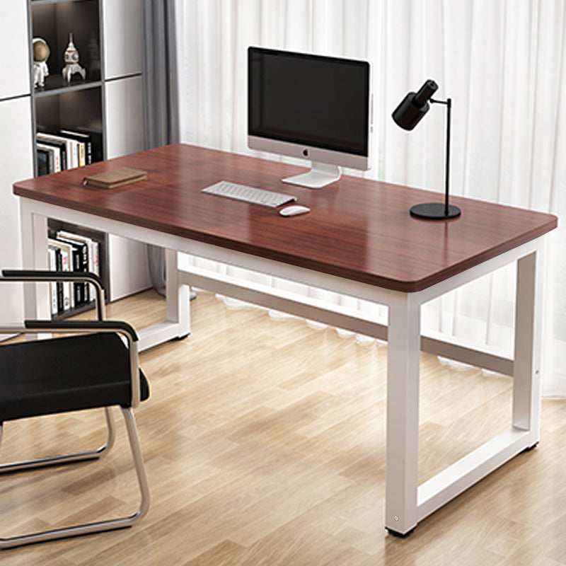 【デスク】テーブル おしゃれ シンプルなデスク 腿部ホワイト 天板色ウォールナット