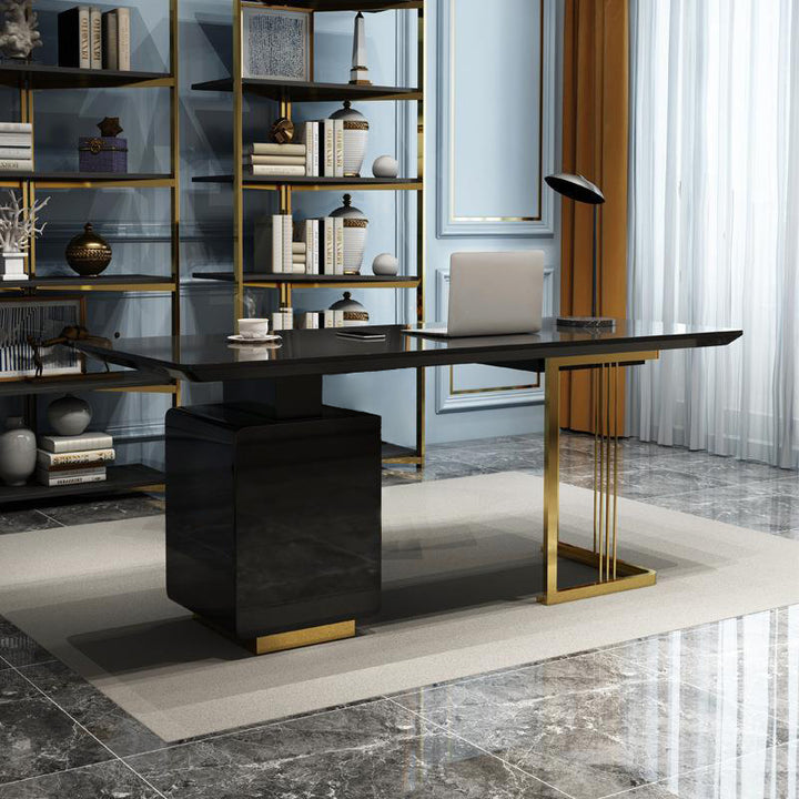 【デスク】シンプルモダン風 ピアノ塗装