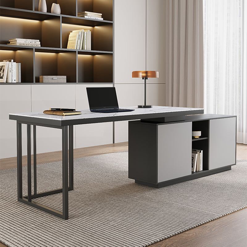 【デスク】オフィス 高級感 伸縮式テーブル