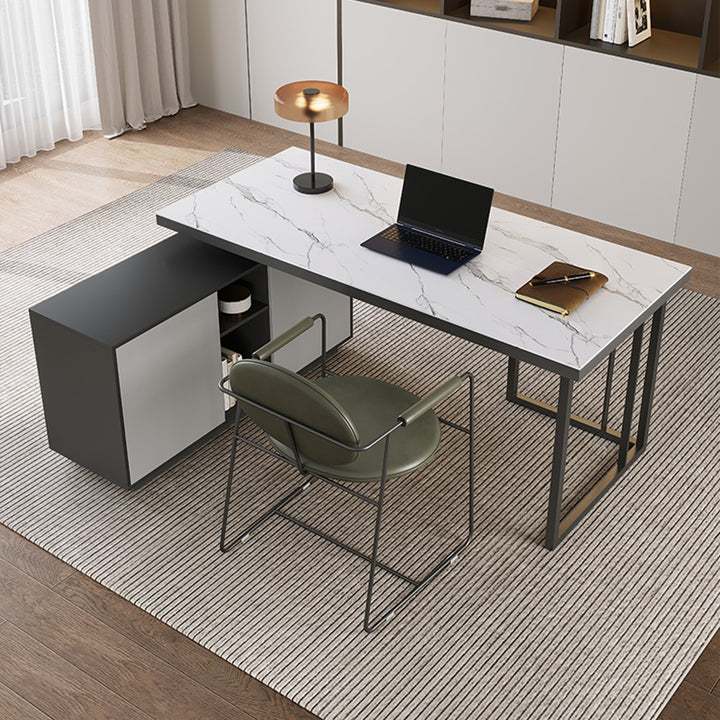 【デスク】オフィス 高級感 伸縮式テーブル