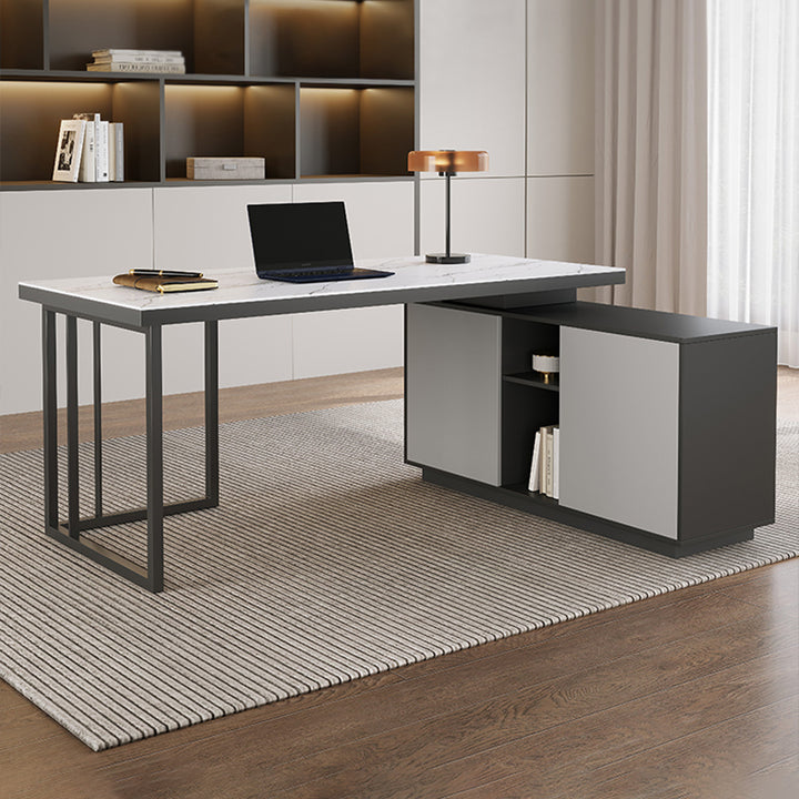 【デスク】オフィス 高級感 伸縮式テーブル