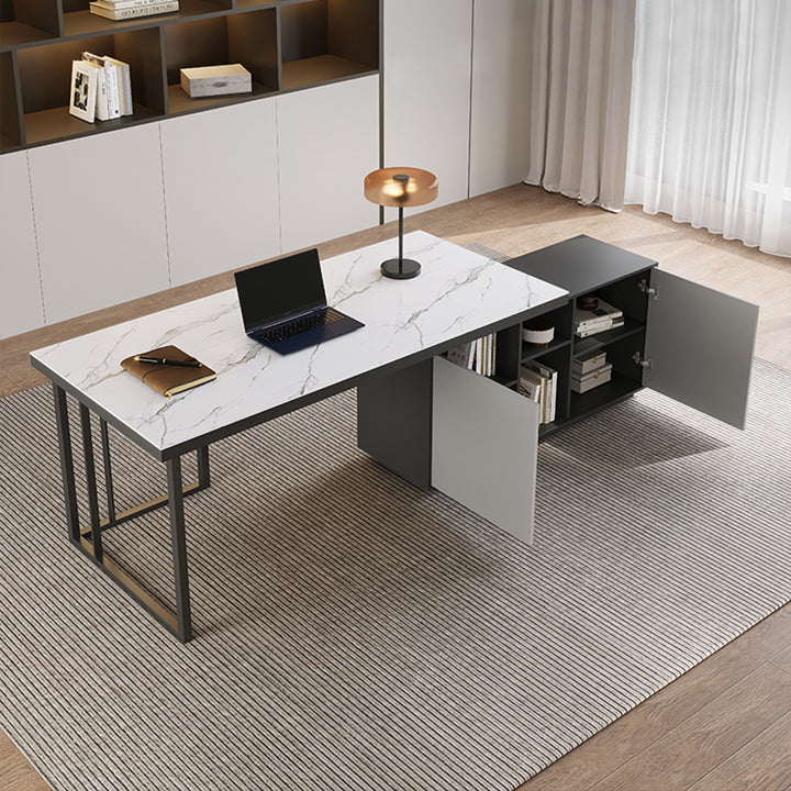 【デスク】オフィス 高級感 伸縮式テーブル