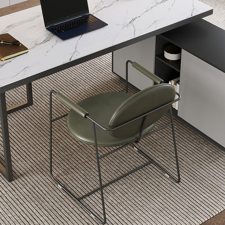 【デスク】オフィス 高級感 伸縮式テーブル