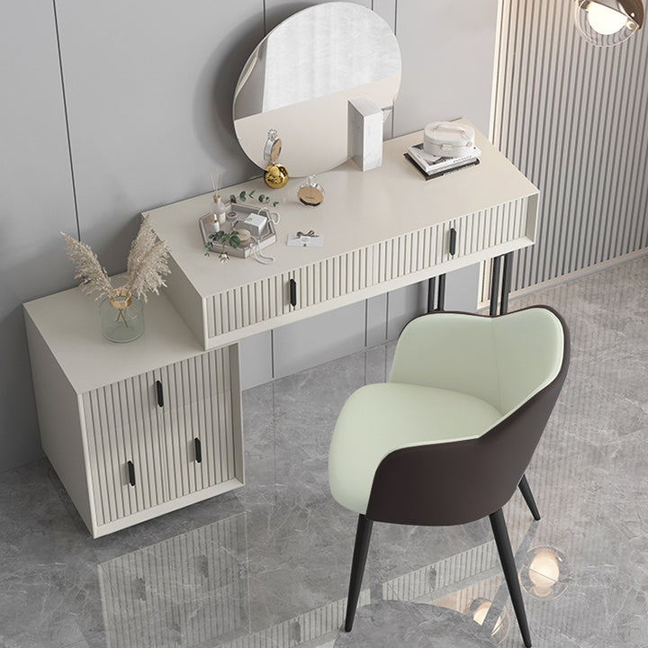 【ドレッサー】モランディ風 選べる3色 テーブル 収納棚 椅子 ミラー ホワイト 100日間返品交換保証制度