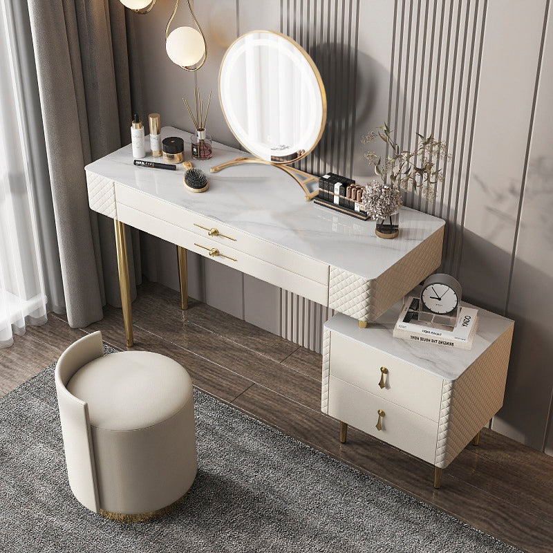 ドレッサー ラグジュアリーモダンライフ(120cmテーブル、4段収納ボックス、LEDミラー、椅子セット) ※100日間返品交換保証