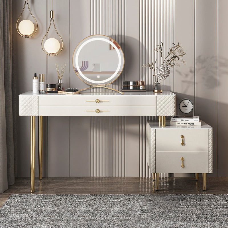 ドレッサー ラグジュアリーモダンライフ (テーブル、4段収納ボックス、LEDミラーセット) ※100日間返品交換保証