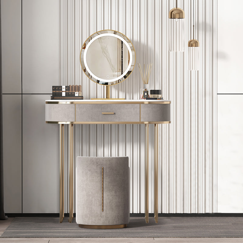 【ドレッサー】インスタ映えおしゃれ 選べる2色 テーブル 椅子 LEDミラー 茶色 横幅80 100日間返品交換保証制度