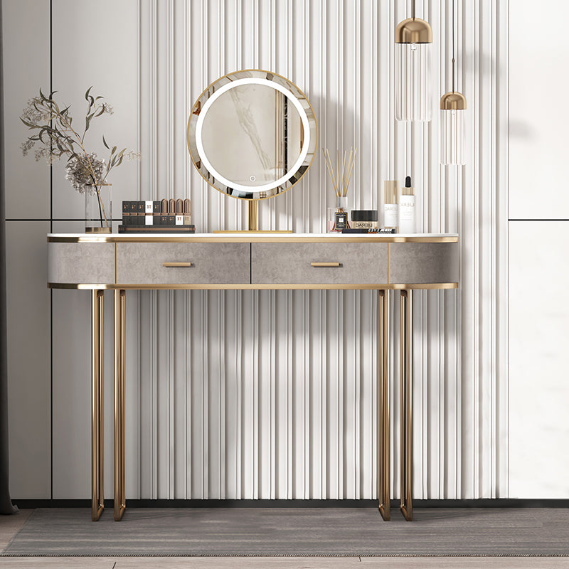 【ドレッサー】インスタ映えおしゃれ 選べる2色 テーブル LEDミラー 茶色 100日間返品交換保証制度